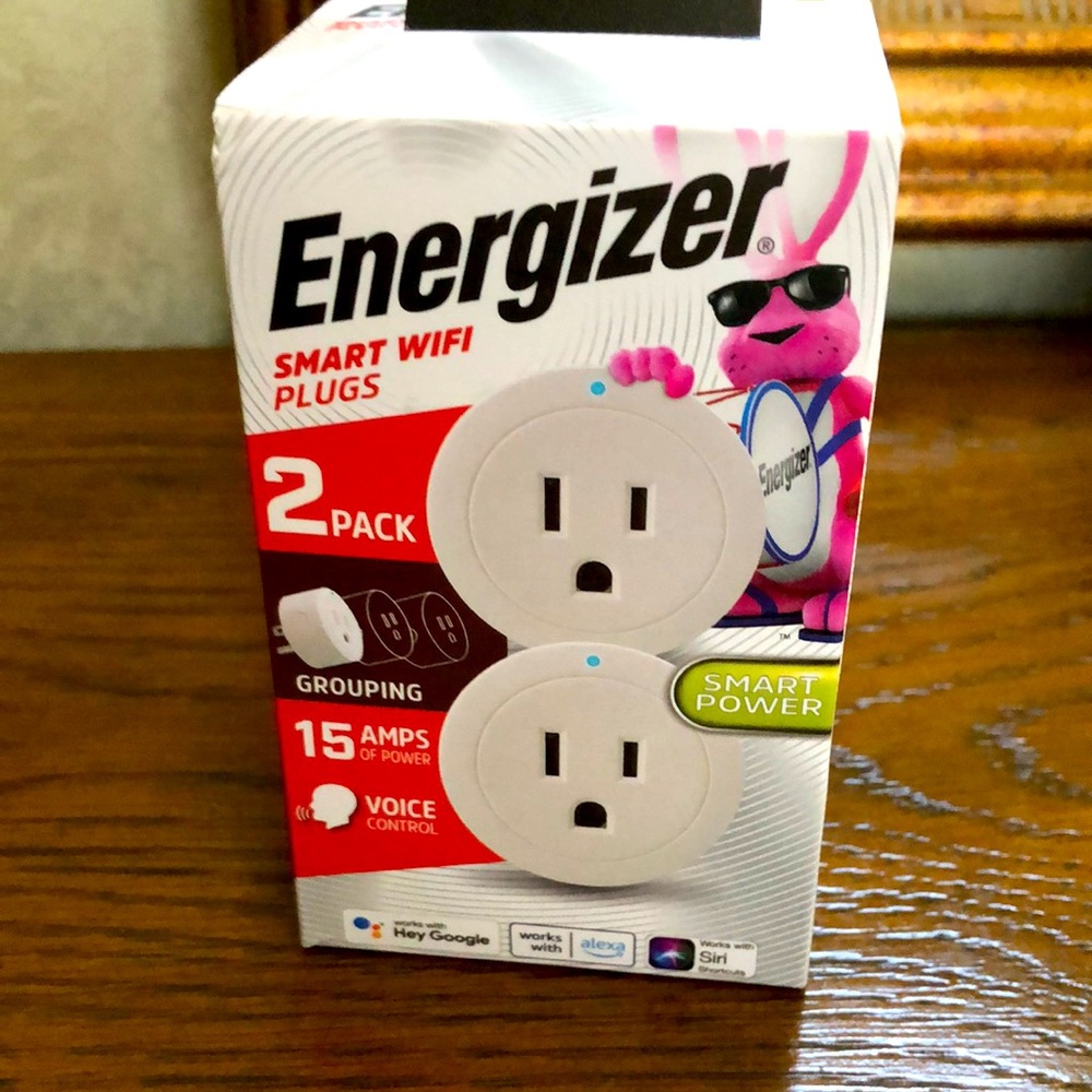 New Energizer Smart WiFi plugs. 2pack. Control from anywhere. Create schedules.